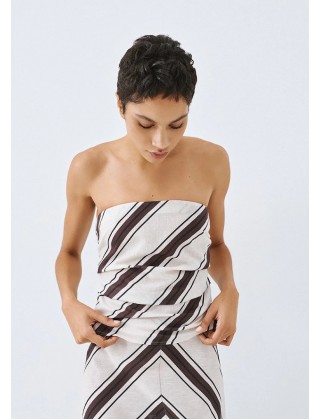 Γυναικείο ριγέ στράπλες τοπ - Eight 63-2173