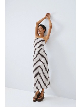 Γυναικείο ριγέ στράπλες τοπ - Eight 63-2173