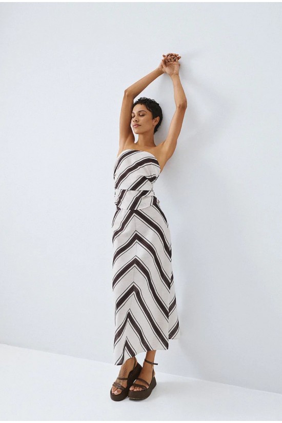 Γυναικείο ριγέ στράπλες τοπ - Eight 63-2173