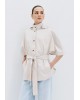 Γυναικείο τζάκετ με κουκούλα και ζώνη - Eight 63-1057 vanilla Γυναικείο τζάκετ με κουκούλα και ζώνη - Eight 63-1057 vanilla