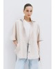 Γυναικείο τζάκετ με κουκούλα και ζώνη - Eight 63-1057 vanilla Γυναικείο τζάκετ με κουκούλα και ζώνη - Eight 63-1057 vanilla