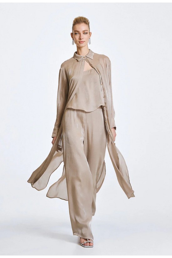 Γυναικεία ψηλόμεση wide leg παντελόνα - Access 63-5062