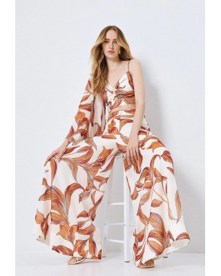 Γυναικεία εμπριμέ ψηλόμεση παντελόνα - Spell 63-5114