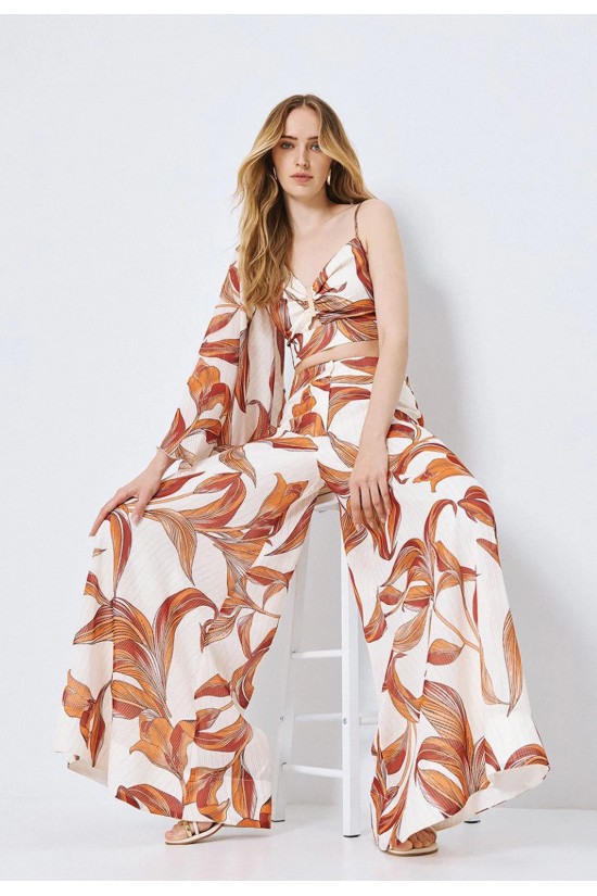 Γυναικεία εμπριμέ ψηλόμεση παντελόνα - Spell 63-5114