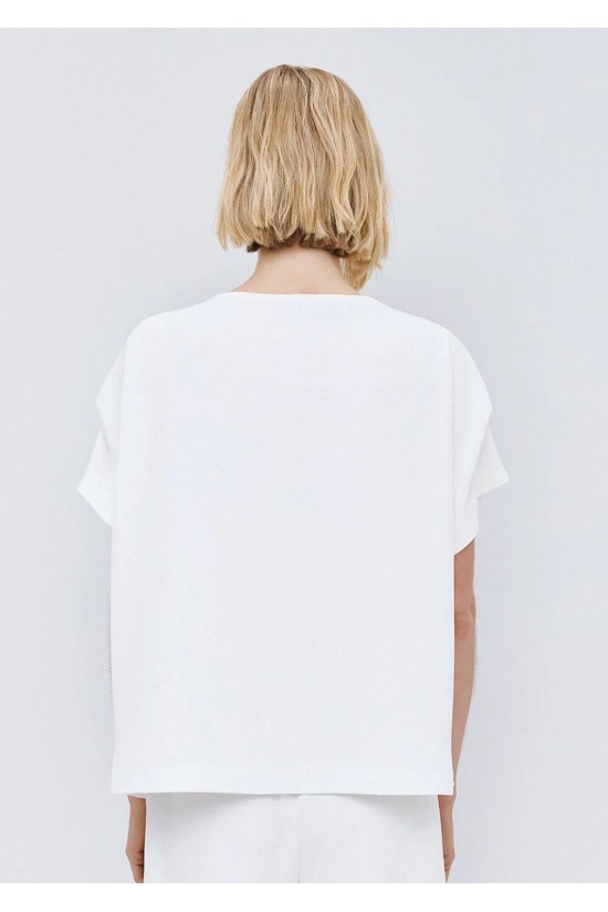 Γυναικεία κοντομάνικη μπλούζα με πιέτα - access 63-2068