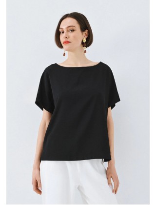 Γυναικεία κοντομάνικη μπλούζα με πιέτα - access 63-2068