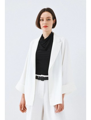 Γυναικείο ofwhite σακάκι oversized χωρίς κουμπιά - Access 63-1028