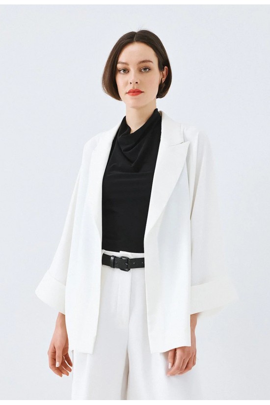 Γυναικείο ofwhite σακάκι oversized χωρίς κουμπιά - Access 63-1028