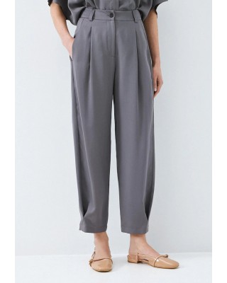Γυναικείο γκρι slouchy παντελόνι με πιέτες - Access 63-5154