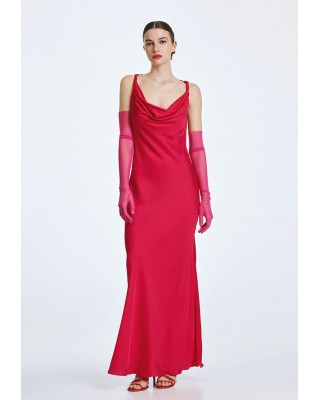 Γυναικείο μάξι φούξια ντραπέ φόρεμα - Access 63-3403