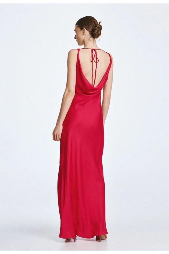 Γυναικείο μάξι φούξια ντραπέ φόρεμα - Access 63-3403