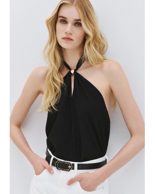 Γυναικείο μαύρο halter τοπ - Access 63-2024