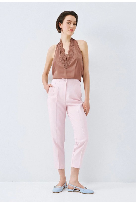 Γυναικείο ροζ ψηλόμεσο παντελόνι - Spell 63-5132