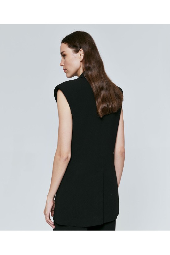 Black Women's chic vest - W2-1036 Black Women's chic vest - W2-1036