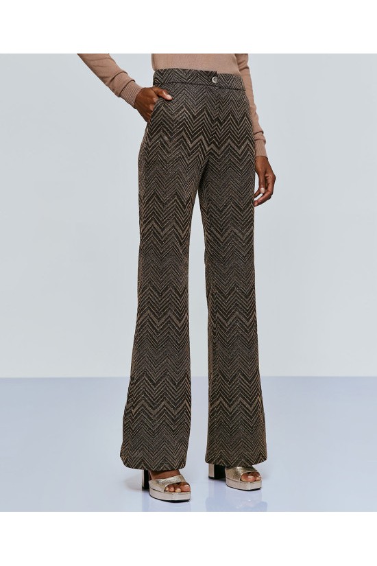 Εlastic lurex pants - W2-5083 Εlastic lurex pants - W2-5083