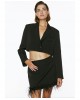 Black mini skirt with feathers - W2-6017 Black mini skirt with feathers - W2-6017