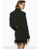 Black mini skirt with feathers - W2-6017 Black mini skirt with feathers - W2-6017