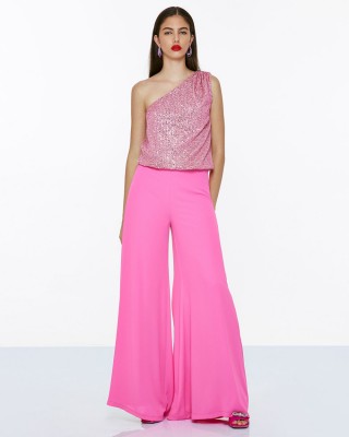 Μπλούζα ένας ώμος παγιέτα - 33-2178