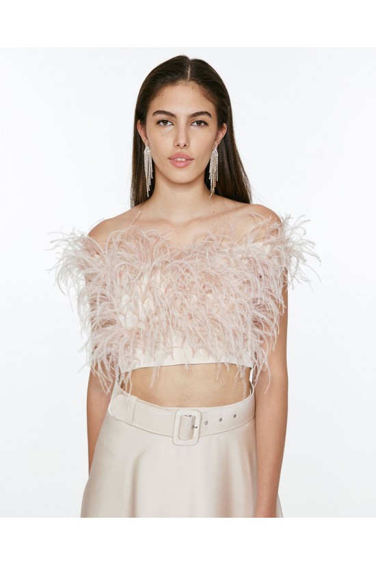 Satin bodice with feathers -33-2017 Satin bodice with feathers -33-2017
