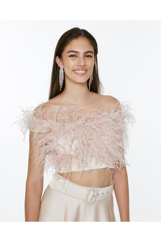 Satin bodice with feathers -33-2017 Satin bodice with feathers -33-2017