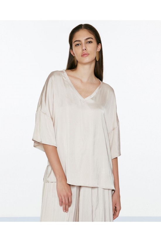 Oversized satin blouse -33-2210