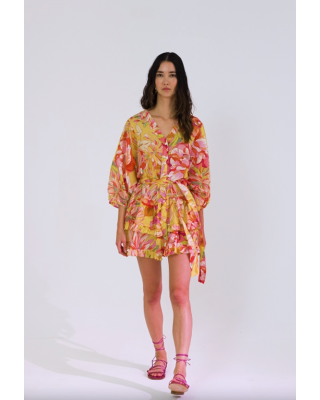 Μίνι Φόρεμα Φλοράλ με βολάν -33-3014 Μίνι Φόρεμα Φλοράλ με βολάν -33-3014