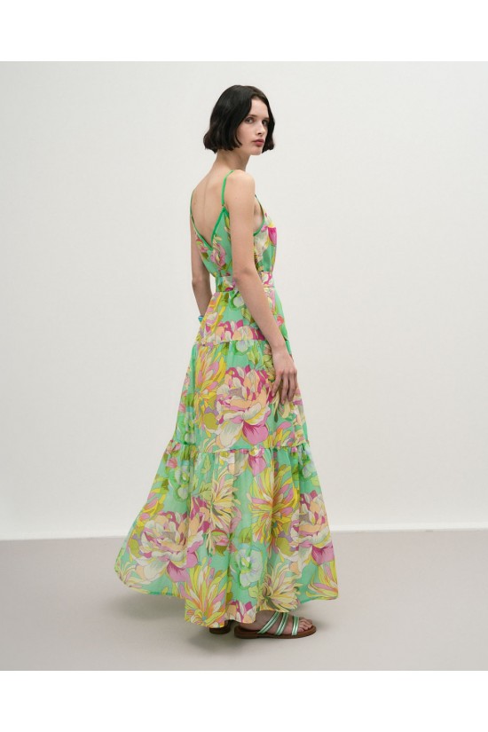 Φλοράλ Φόρεμα με βολάν - 33-3357