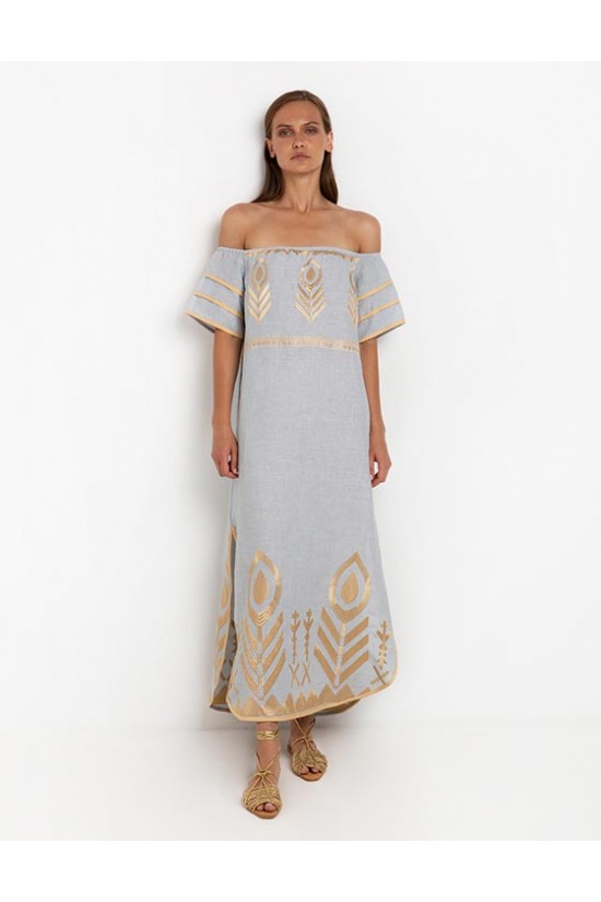 Long bohemian Off-DShoulder Dress Greek Archaic Kori - S22K-230361
