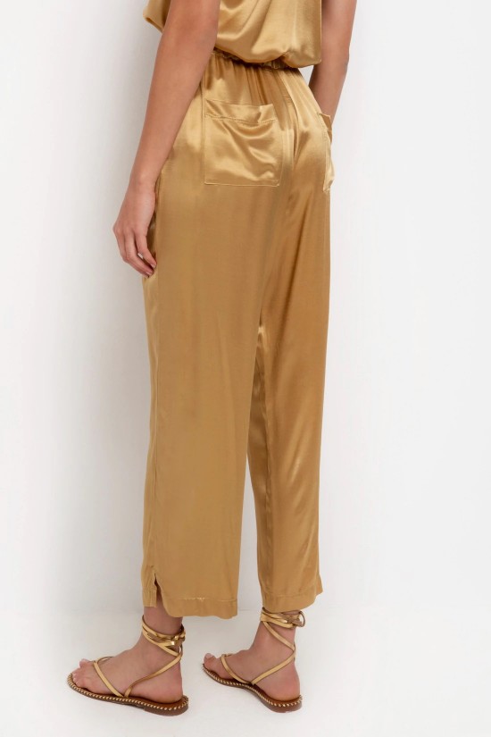 Satin pants with elastic - Greek Archaic Kori S22K-110031 Satin pants with elastic - Greek Archaic Kori S22K-110031