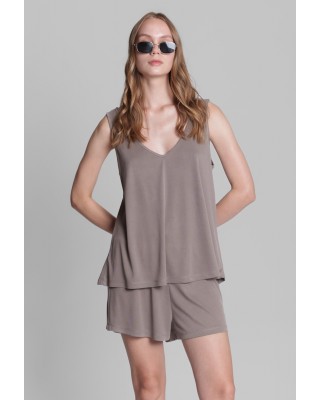 Γυναικεία γκρι αμάνικη μπλούζα - Collectiva Noir Zanes Top 