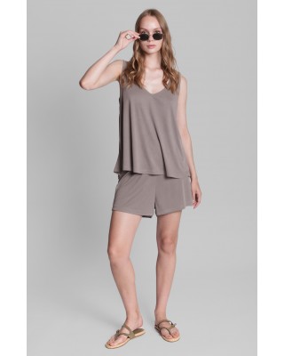 Γυναικεία γκρι αμάνικη μπλούζα - Collectiva Noir Zanes Top 