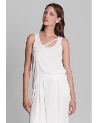 Γυναικεία λευκή αμάνικη μπλούζα - Collectiva Noir Tao Top