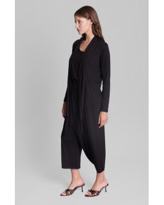 Γυναικεία μαύρη ασύμμετρη ζακέτα- κιμονό - Collectiva Noir Yoon Cardigan 