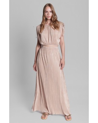 Γυναικεία μάξι μπεζ πλισέ φούστα - Collectiva Noir Cadi Skirt