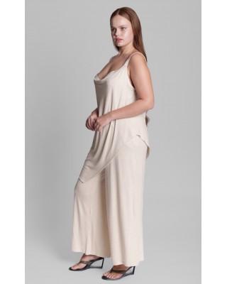 Γυναικεία μπεζ ψηλόμεση παντελόνα - Collectiva Noir Fin Pants