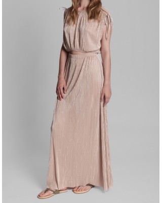 Γυναικεία μπεζ πλισέ cropped μπλούζα - Collectiva Noir Zia Top