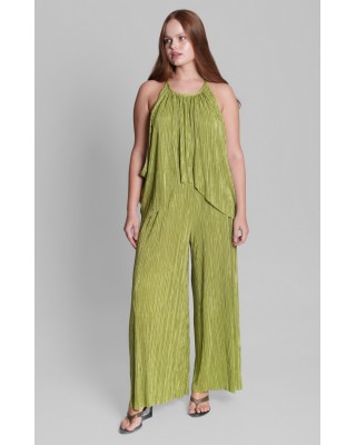 Γυναικεία πλισέ πράσινη παντελόνα - Collectiva Noir Avia Pants