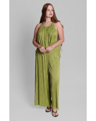 Γυναικεία πράσινη πλισέ πολυμορφική μπλούζα - Collectiva Noir Hild Top