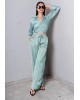 Γυναικεία πράσινη σατέν παντελόνα - Collectiva Noir Costa Pants CN140N04SAT Γυναικεία πράσινη σατέν παντελόνα - Collectiva Noir Costa Pants CN140N04SAT