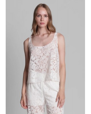 Γυναικείο λευκό δαντελωτό τοπ - Collectiva Noir Thalo Top CN140L01LCE Γυναικείο λευκό δαντελωτό τοπ - Collectiva Noir Thalo Top CN140L01LCE