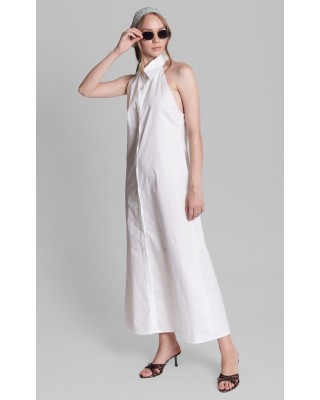 Γυναικείο μάξι λευκό φόρεμα σεμιζιέ - Collectiva Noir Ira Dress