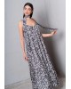 Γυναικείο εμπριμέ σατέν μάξι φόρεμα - Collectiva Noir Abner Dress CN140S08SAP