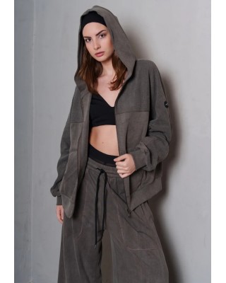 Γυναικεία patchwork γκρι ζακέτα με κουκούλα - Collectiva Noir Ross Jacket Γυναικεία patchwork γκρι ζακέτα με κουκούλα - Collectiva Noir Ross Jacket