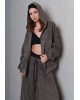 Γυναικεία patchwork γκρι ζακέτα με κουκούλα - Collectiva Noir Ross Jacket