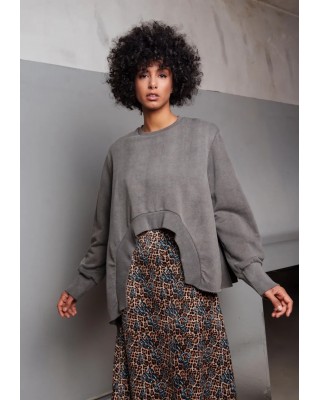 Γυναικεία γκρι ασύμμετρη μπλούζα - Collectiva Noir Mink Top Γυναικεία γκρι ασύμμετρη μπλούζα - Collectiva Noir Mink Top