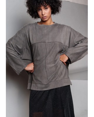 Γυναικεία γκρι μακρυμάνικη μπλούζα - Collectiva Noir Nika Top Γυναικεία γκρι μακρυμάνικη μπλούζα - Collectiva Noir Nika Top