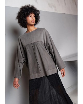 Γυναικεία γκρι μακρυμάνικη μπλούζα - Collectiva Noir Nika Top Γυναικεία γκρι μακρυμάνικη μπλούζα - Collectiva Noir Nika Top