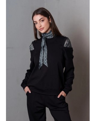 Γυναικεία μαύρη μπλούζα με ανοίγματα - Collectiva Noir Kasy Top Γυναικεία μαύρη μπλούζα με ανοίγματα - Collectiva Noir Kasy Top
