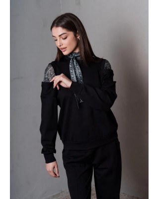 Γυναικεία μαύρη μπλούζα με ανοίγματα - Collectiva Noir Kasy Top Γυναικεία μαύρη μπλούζα με ανοίγματα - Collectiva Noir Kasy Top