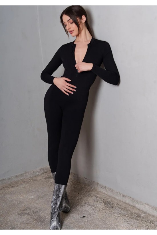 Γυναικεία μαύρη ολόσωμη φόρμα - Collectiva Noir Creil Jumpsuit Γυναικεία μαύρη ολόσωμη φόρμα - Collectiva Noir Creil Jumpsuit